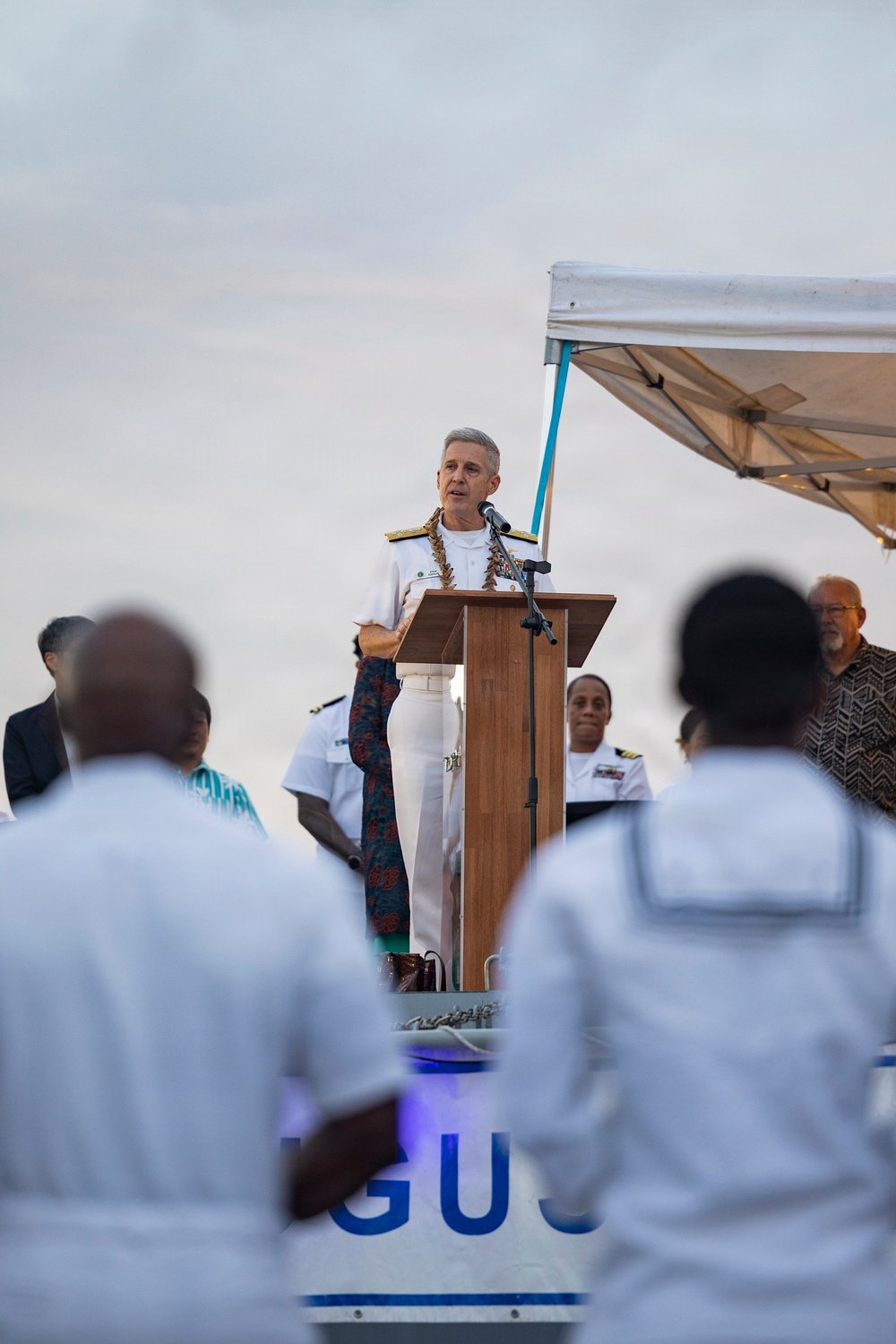 Multinational Service Members and Samoa Locals Honor the Pacific Partnership 2025 Samoa Mission During a Closing Ceremony