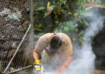 Naval Moblie Construction Battalion (NMCB) 4 conducts repairs at Maagiagi Elementary School