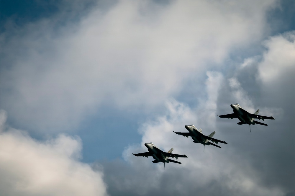 VFA-87 Aerial Change of Command Aboard USS Gerald R. Ford (CVN 78)