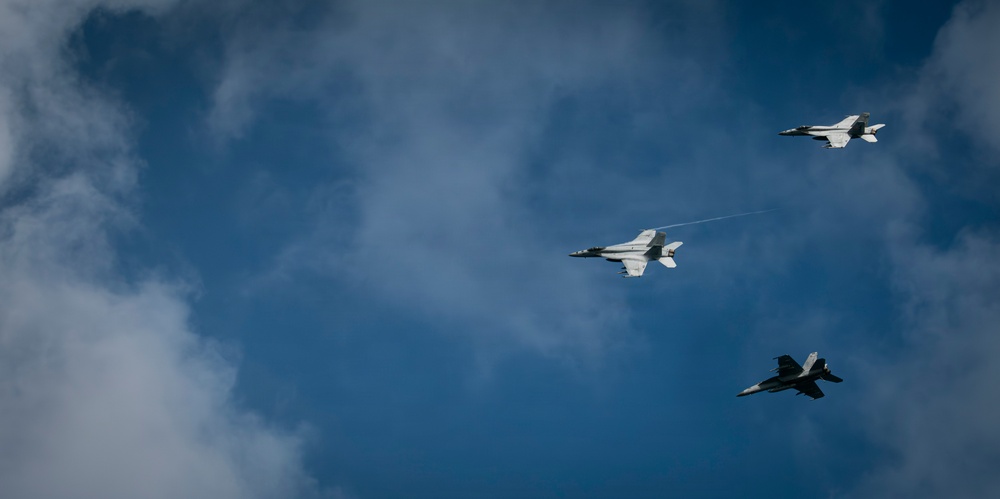 VFA-87 Aerial Change of Command Aboard USS Gerald R. Ford (CVN 78)