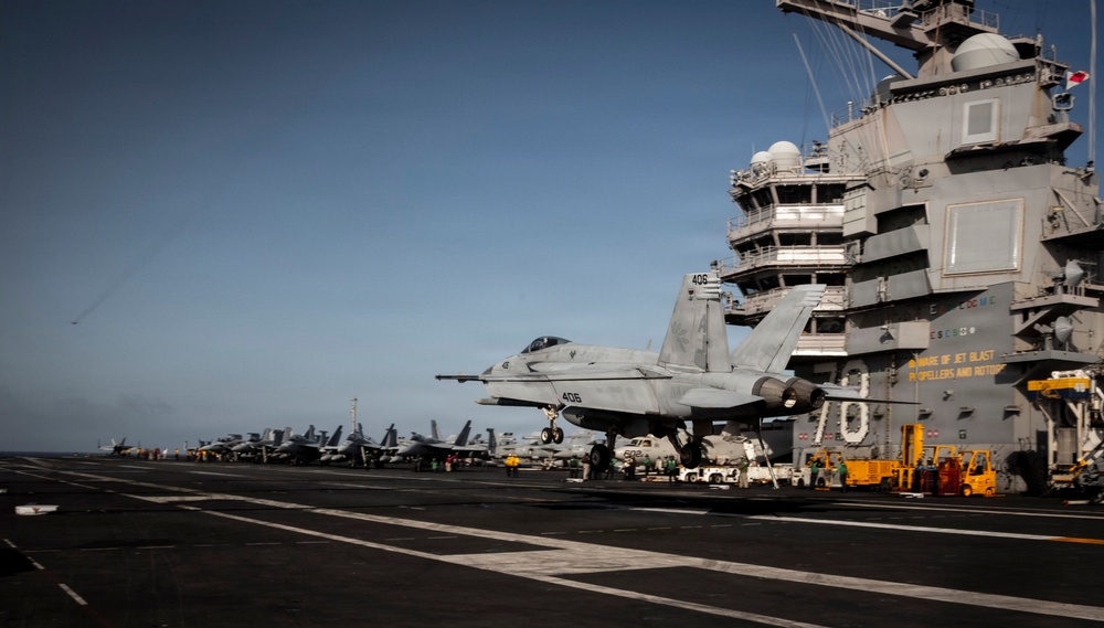 VFA-87 Aerial Change of Command Aboard USS Gerald R. Ford (CVN 78)