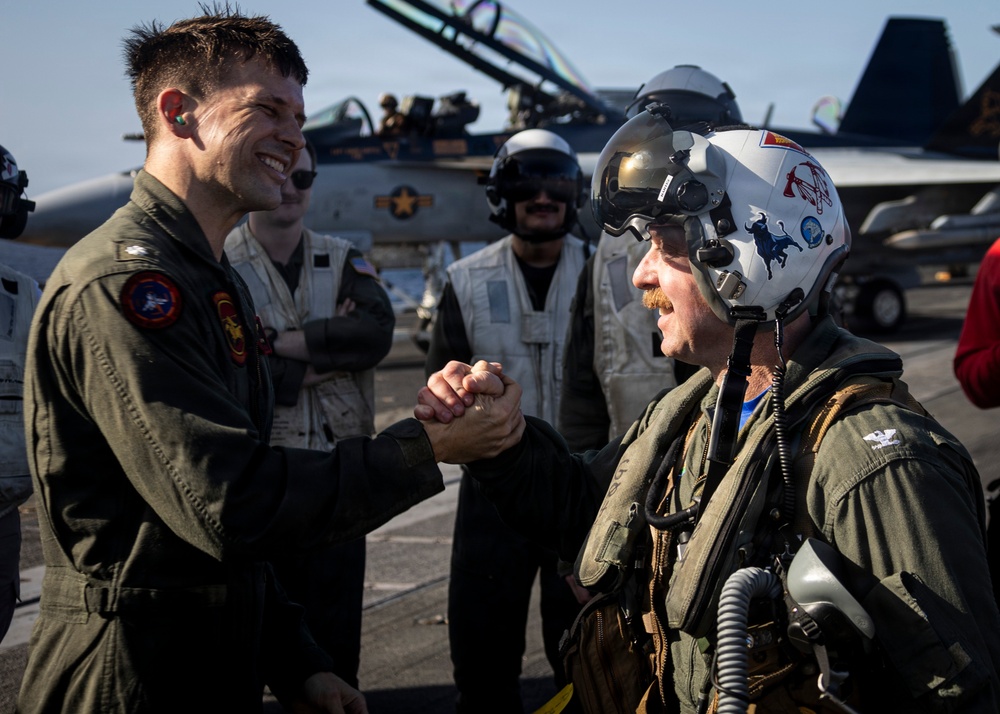 VFA-87 Aerial Change of Command Aboard USS Gerald R. Ford (CVN 78)