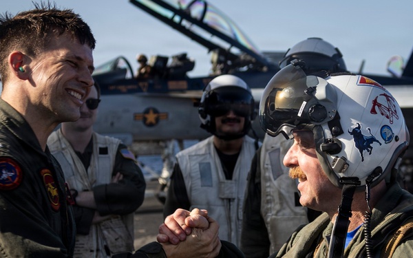 VFA-87 Aerial Change of Command Aboard USS Gerald R. Ford (CVN 78)