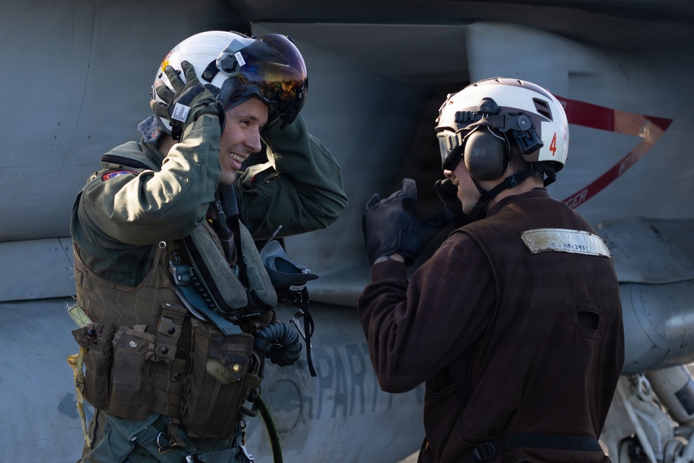 VFA-87 Aerial Change of Command Aboard USS Gerald R. Ford (CVN 78)