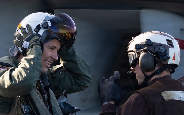 VFA-87 Aerial Change of Command Aboard USS Gerald R. Ford (CVN 78)