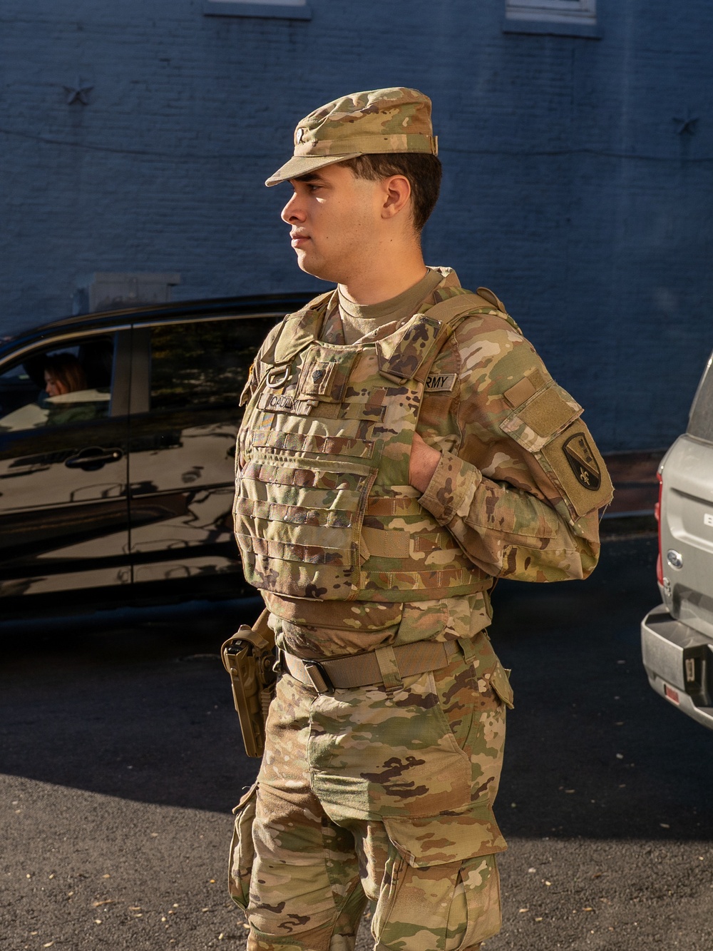 Soldiers provide a presence patrol in Georgetown and the National Mall