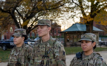 Soldiers provide a presence patrol in Georgetown and the National Mall