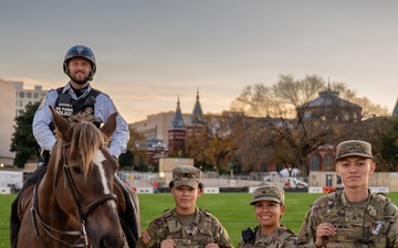Soldiers provide a presence patrol in Georgetown and the National Mall