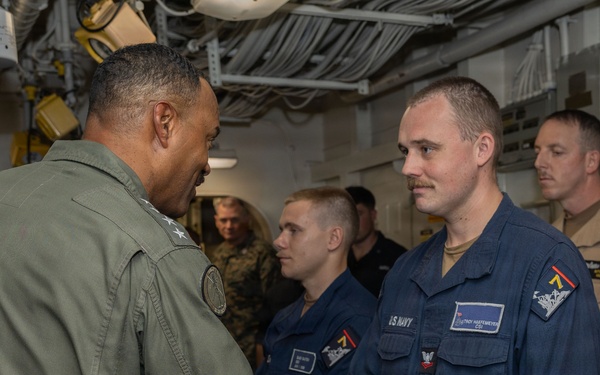 Adm. Alvin Holsey, Commander, U.S. Southern Command, Tours USS Iwo Jima