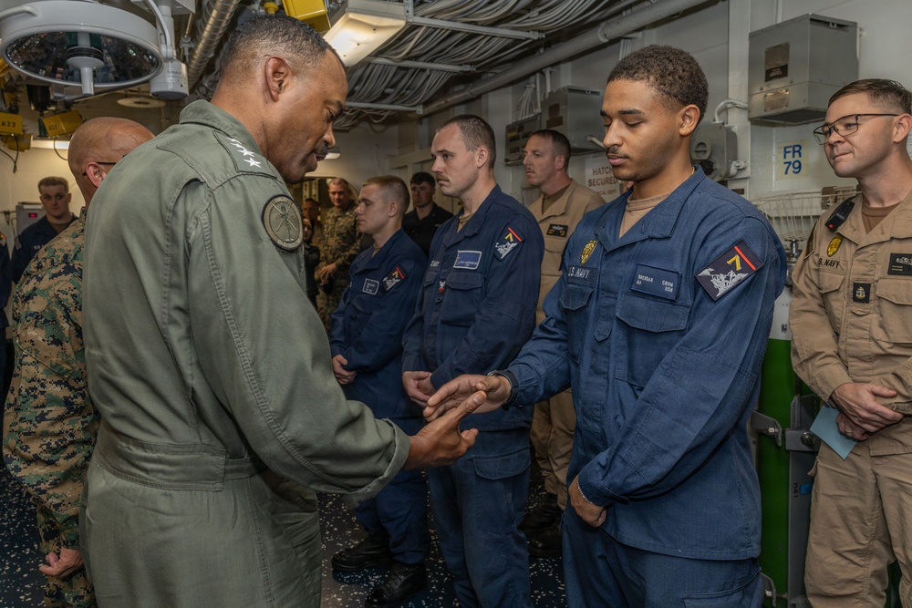 Adm. Alvin Holsey, Commander, U.S. Southern Command, Tours USS Iwo Jima