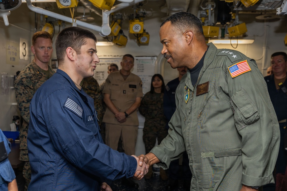 Adm. Alvin Holsey, Commander, U.S. Southern Command, Tours USS Iwo Jima