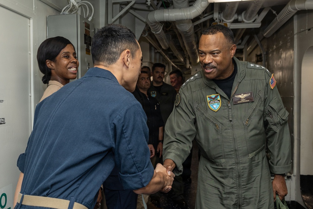 Adm. Alvin Holsey, Commander, U.S. Southern Command, Tours USS Iwo Jima