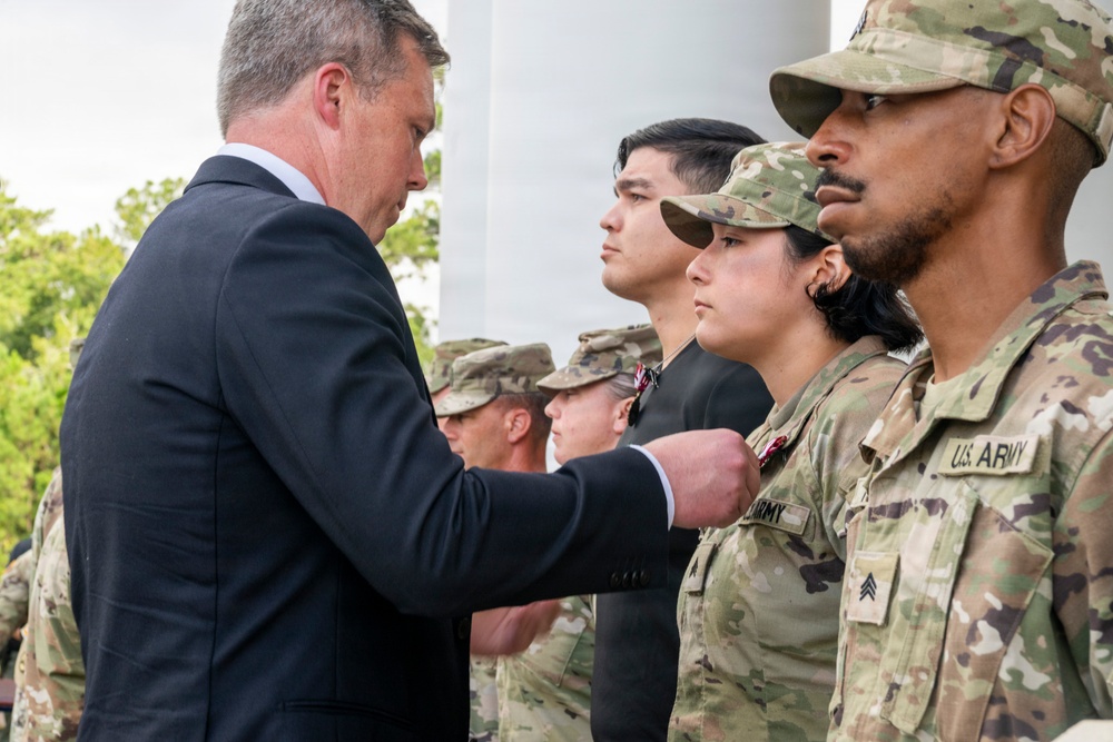 Secretary of the Army, Hon. Dan Driscoll, recognizes heroism at Fort Stewart.