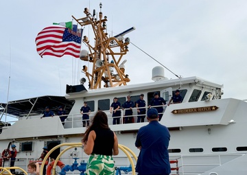 USCGC Frederick Hatch (WPC 1143) returns to Guam following drydock