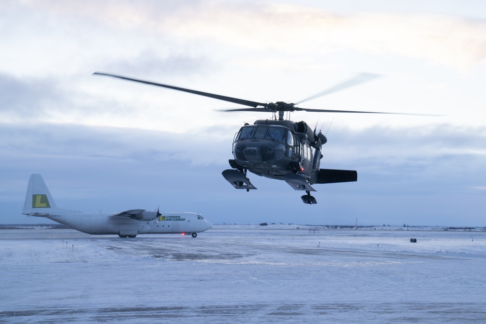 Alaska Army National Guard Black Hawk aviators conduct flight operations during Operation Halong Response