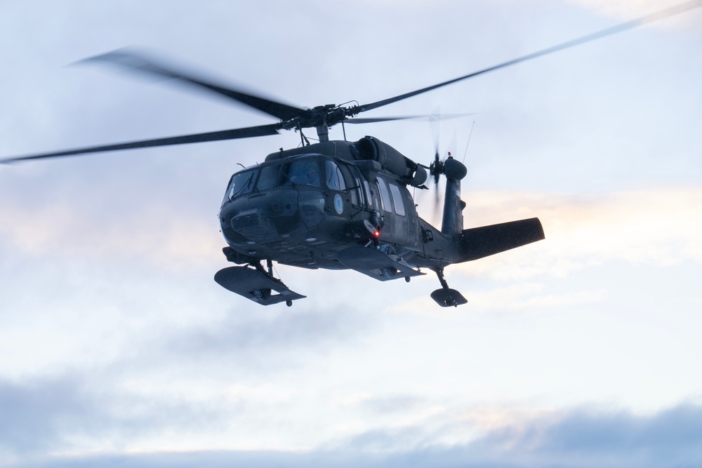 Alaska Army National Guard Black Hawk aviators conduct flight operations during Operation Halong Response
