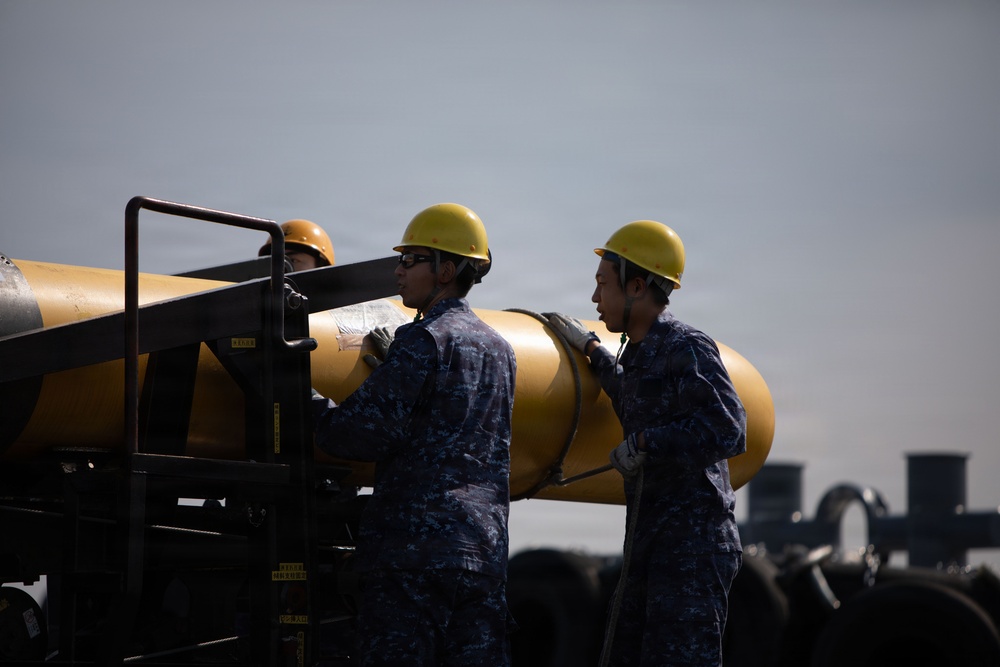 Submarine resupply: JMSDF JS Unryu visits MCAS Iwakuni
