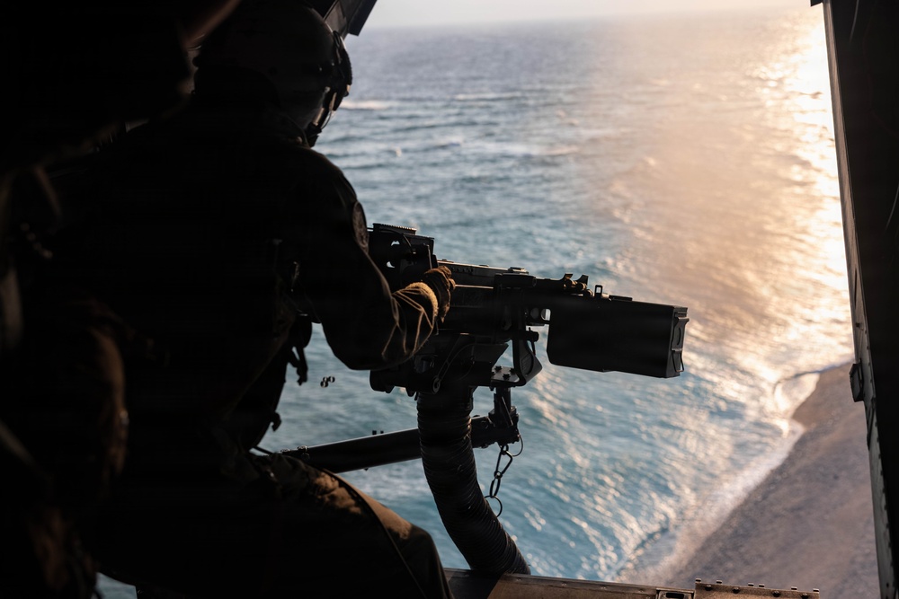 VMM-262 fires GAU-21 during live-fire exercise