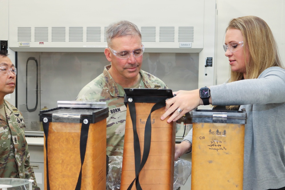 DEVCOM Commanding General Brigadier General Robert G. Born Touring Smoke &amp; Obscuration Facility