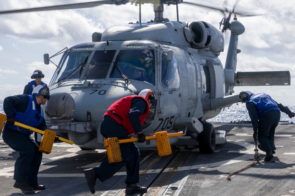 USS Delbert D. Black (DDG119) Conducts a Flight Quarter Exercise