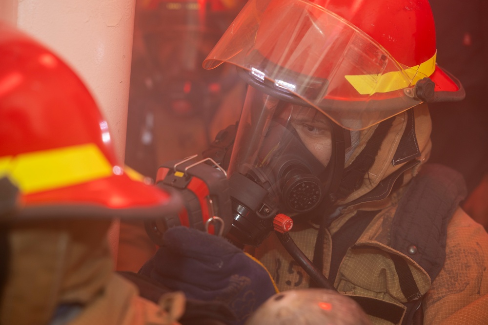 USS Delbert D. Black (DDG119) Conducts a Fire Drill