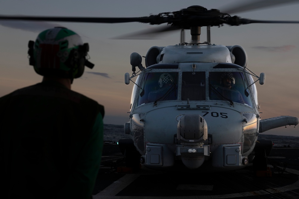 USS Delbert D. Black (DDG119) Conducts a Flight Quarter Exercise