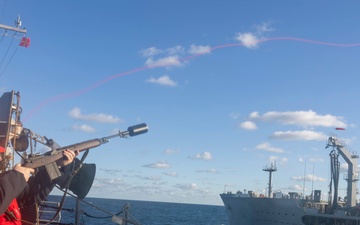 USS Delbert D. Black (DDG119) Conducts a Replenishment-at-sea