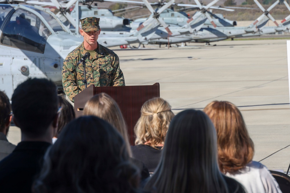 HMLA-369 holds a memorial ceremony for Maj. Tyler R. Braconi