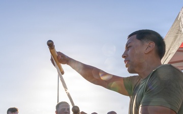 HQSVCBN MARFORPAC conducts physical training and cake cutting ceremony