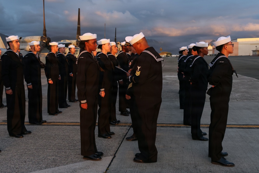 MAG-24 Medical hold a Dress Blue Uniform Inspection