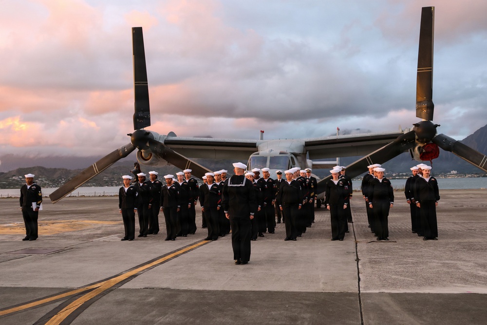 MAG-24 Medical hold a Dress Blue Uniform Inspection