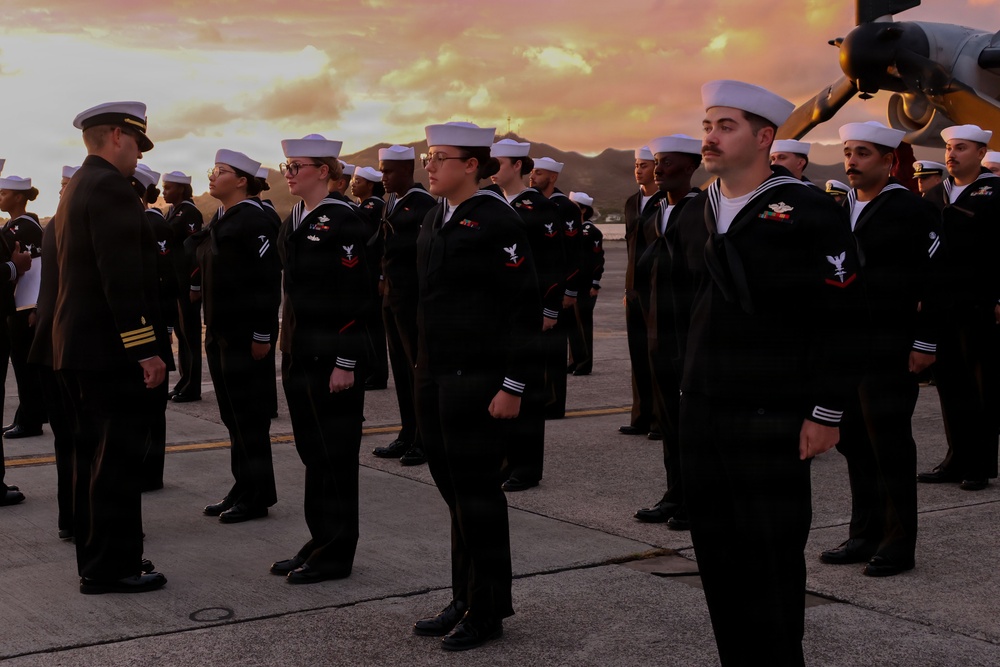 MAG-24 Medical hold a Dress Blue Uniform Inspection