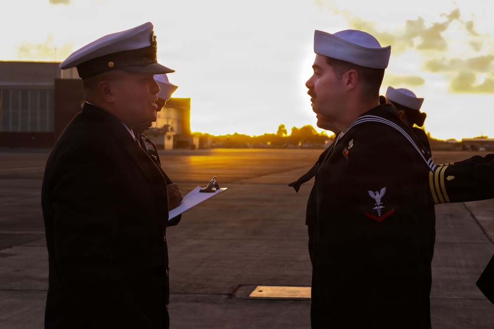 MAG-24 Medical hold a Dress Blue Uniform Inspection