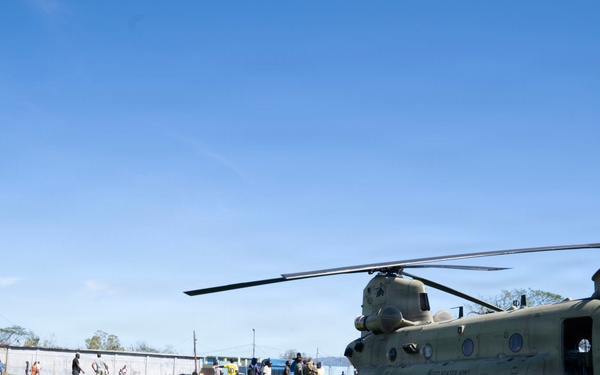 Joint Task Force-Bravo 1-228 Aviation Regiment transport Food and Water to Little London, Jamaica