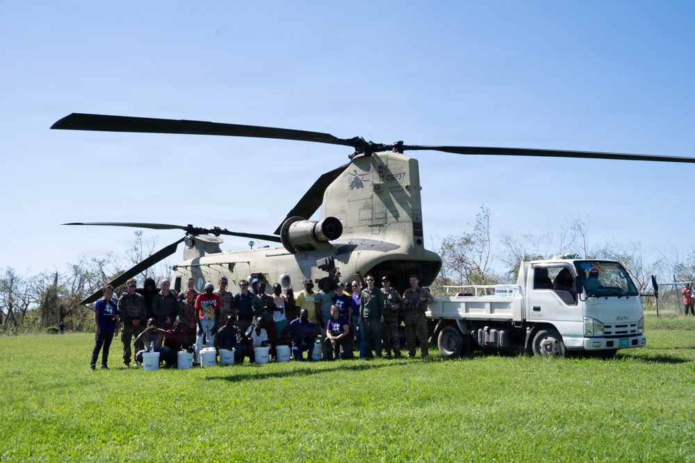 Joint Task Force-Bravo 1-228 Aviation Regiment transport Food and Water to Little London, Jamaica