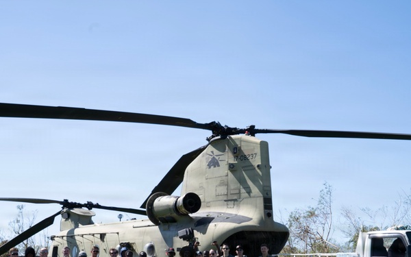 Joint Task Force-Bravo 1-228 Aviation Regiment transport Food and Water to Little London, Jamaica