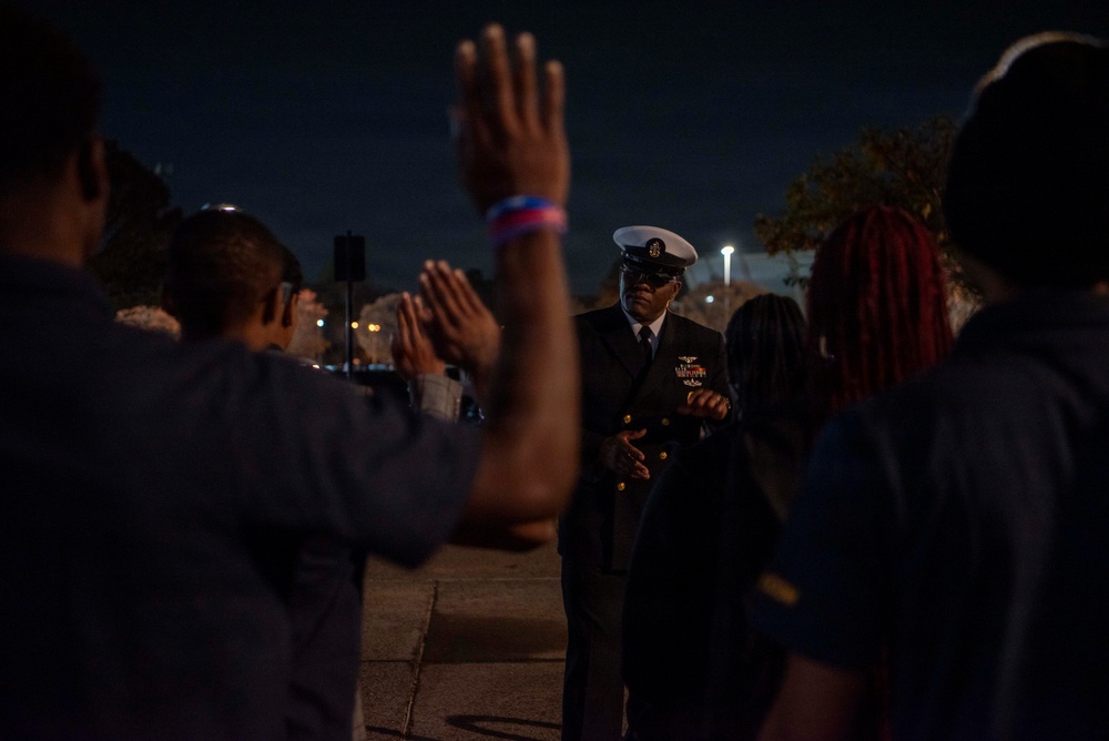 Future Service Members Prepare to Recite the Oath of Enlistment