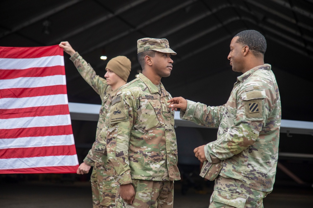 CW2 Brown promotion and re-enlistment