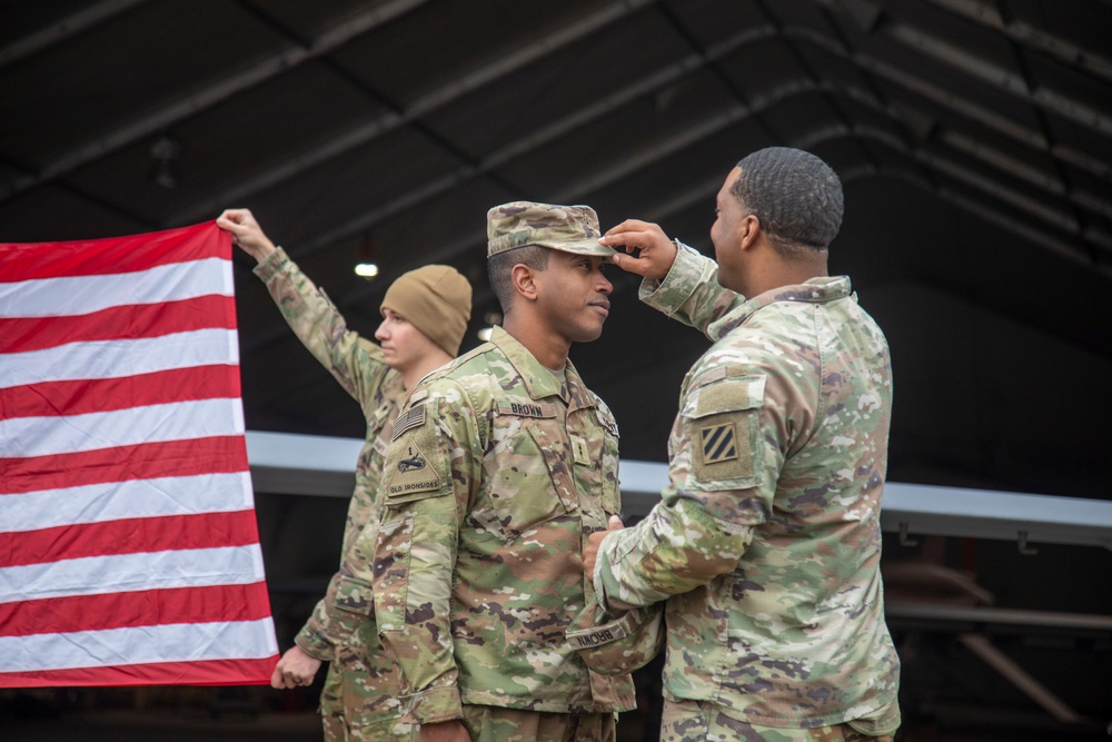 CW2 Brown promotion and re-enlistment