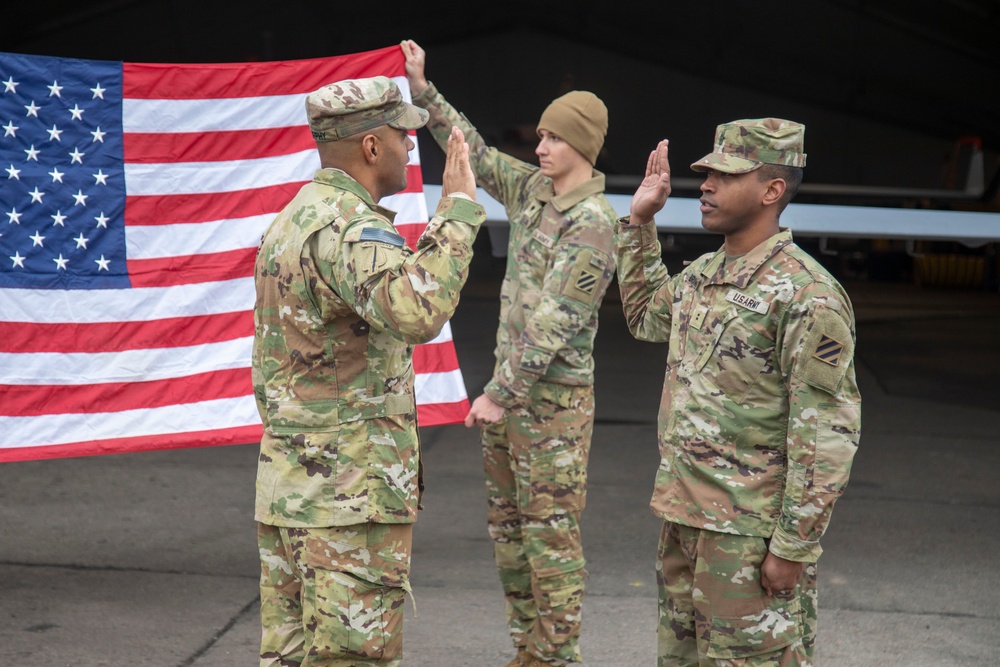 CW2 Brown promotion and re-enlistment