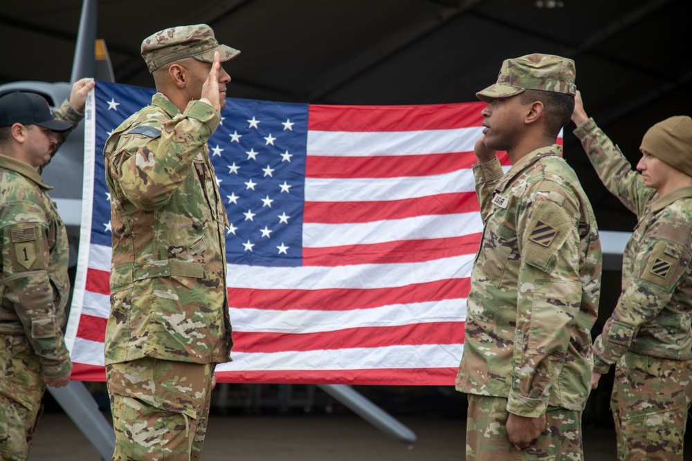 CW2 Brown promotion and re-enlistment