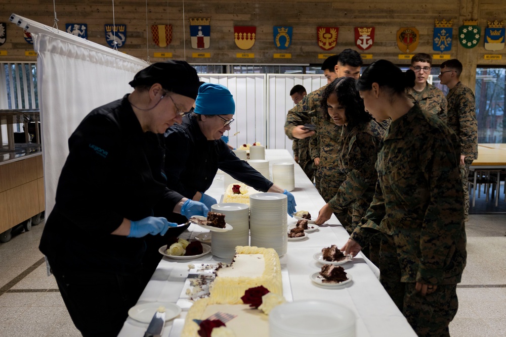 Marines and Sailors celebrate the U.S. Marine Corps 250th birthday