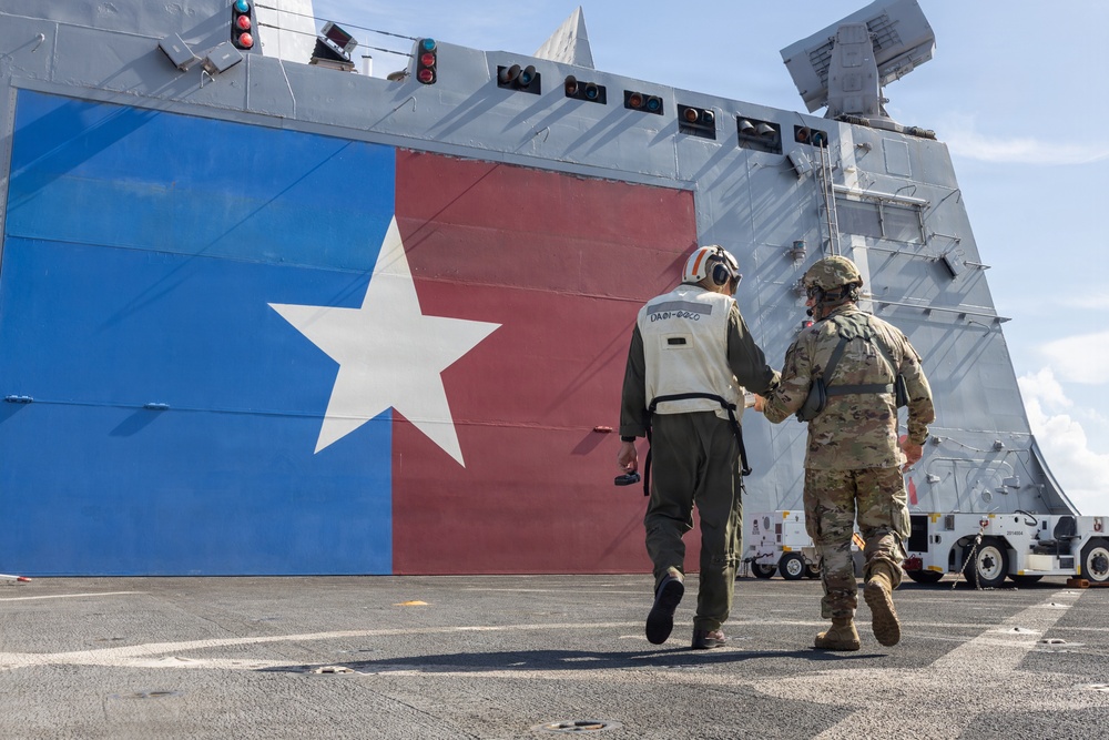 22nd MEU(SOC) | CH-47 Refueling Aboard the USS San Antonio