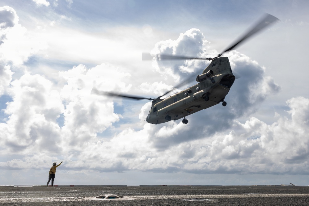 22nd MEU(SOC) | CH-47 Refueling Aboard the USS San Antonio