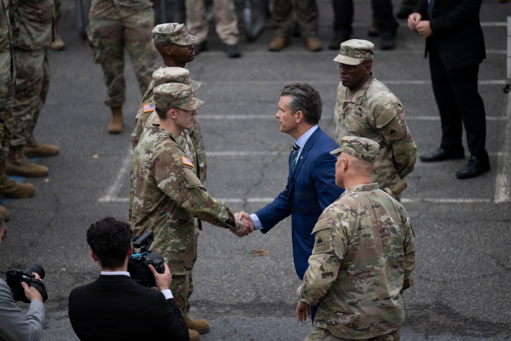 Sec War Visits U.S. Park Police H.Q.