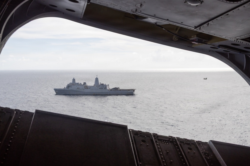 22nd MEU(SOC) | CH-47 Refueling Aboard the USS San Antonio