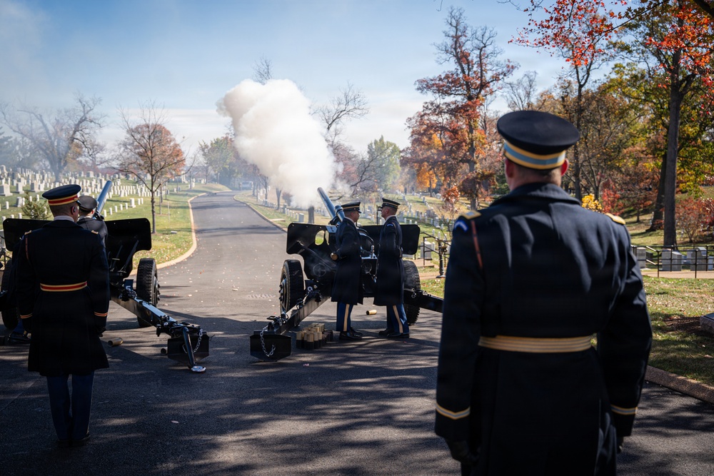 The Presidential Salute Battery participate in National Veterans Day Observance