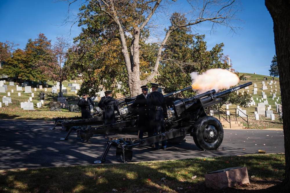 The Presidential Salute Battery participate in National Veterans Day Observance