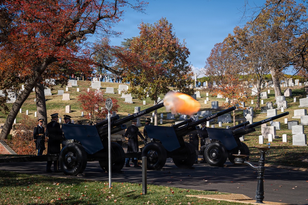 The Presidential Salute Battery participate in National Veterans Day Observance