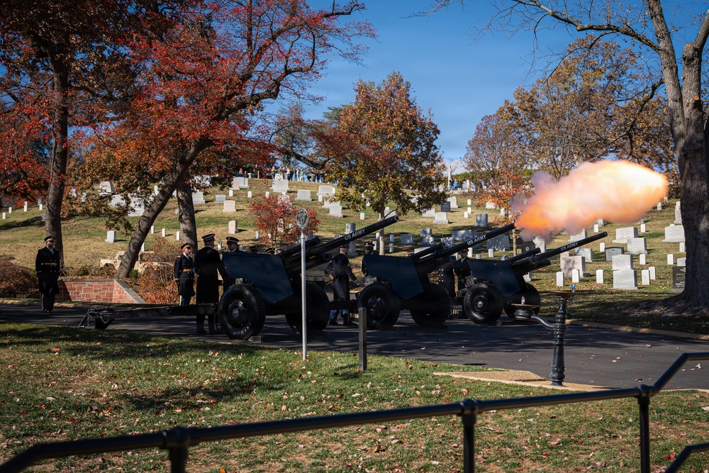The Presidential Salute Battery participate in National Veterans Day Observance